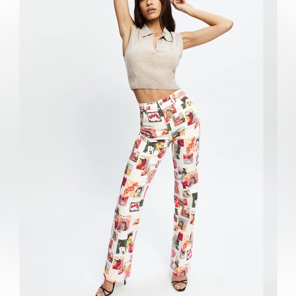 NWT Reformation Comic Book Color High Waisted Straight Jeans Pants Size … - Picture 3 of 16